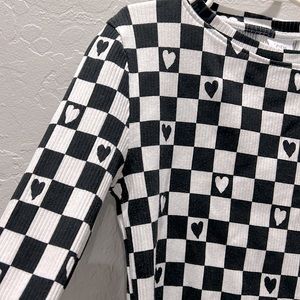 Zara kids long sleeve checkerboard tee